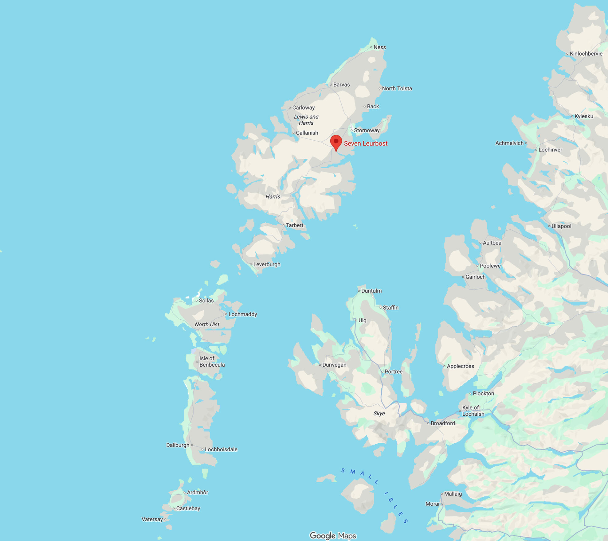 Crossbost Map Seven Leurbost - Isle of Lewis Accommodation